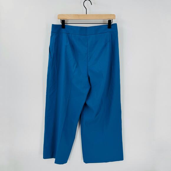 Tahari ASL Women’s Cropped Wide Leg Pants Blue Size 12 Mid Rise - Picture 3 of 9